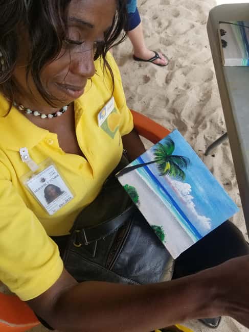 Sip & Paint with lunch on exciting Ffryes Tiki beach Bar - From Heritage Quay to Antigua’s west coast