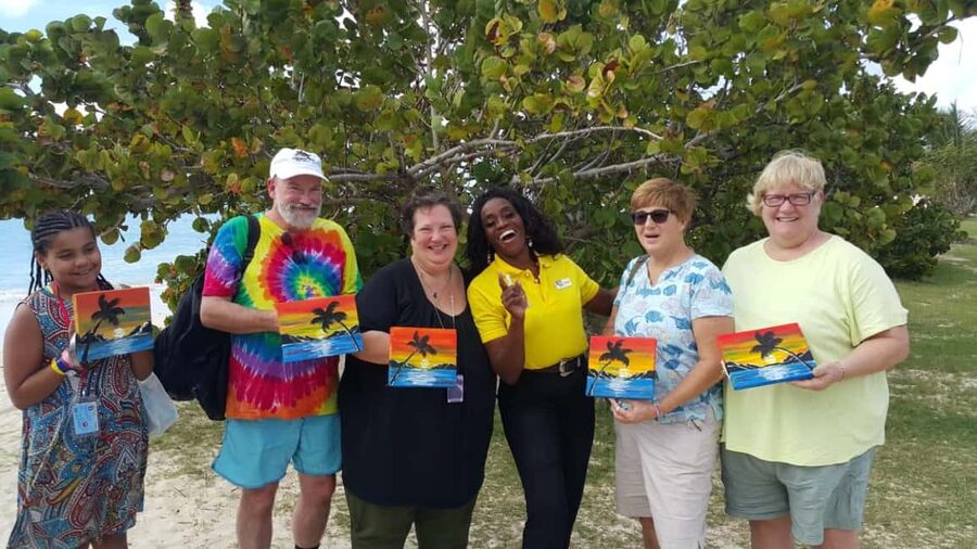 Sip & Paint with lunch on exciting Ffryes Tiki beach Bar - Stories, poetry, and steel drums at lunch