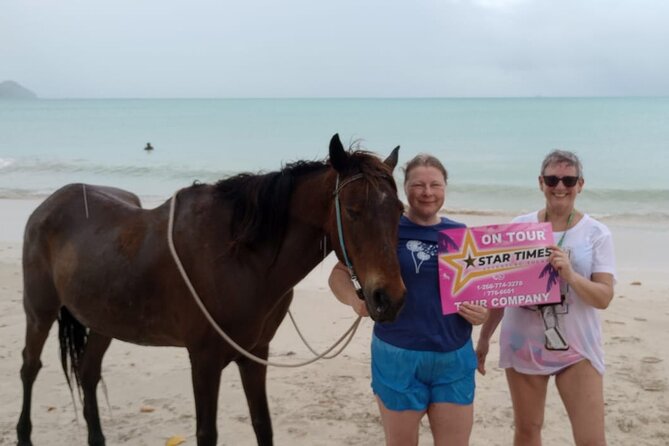 St. John's,Antigua Horse Back Riding & bareback swim & Fort beach - Riding Toward Runaway Beach